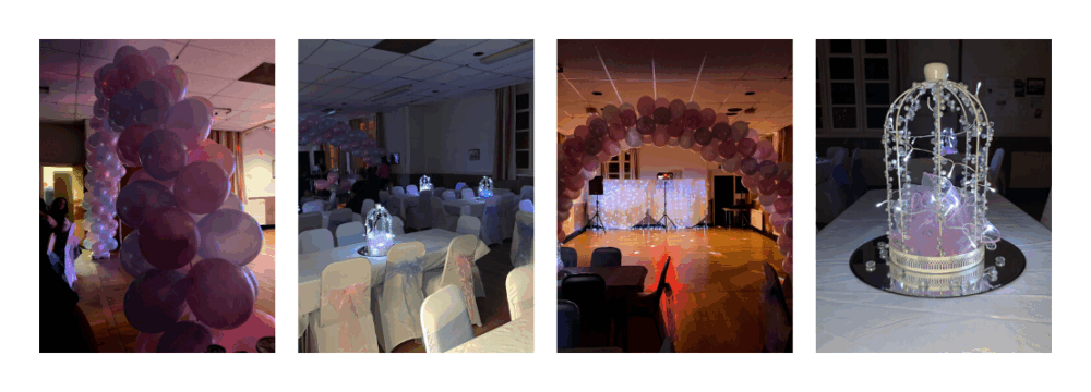 Care in Mind's first prom; table decorations and balloons.