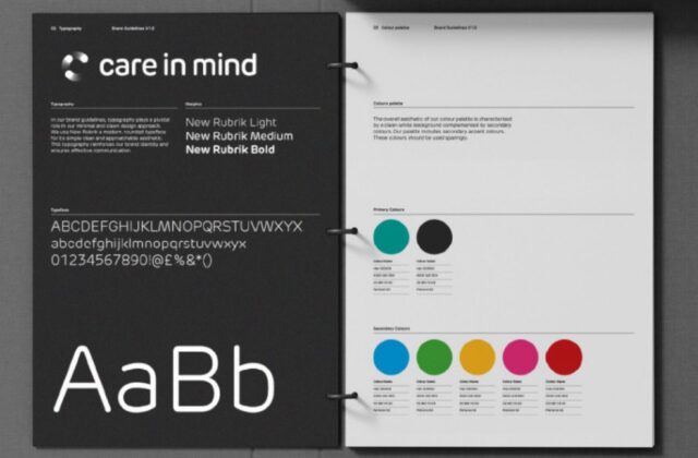 Brand Guidelines for Care in Mind produced by Sugar PR to support the rebrand and rollout. 